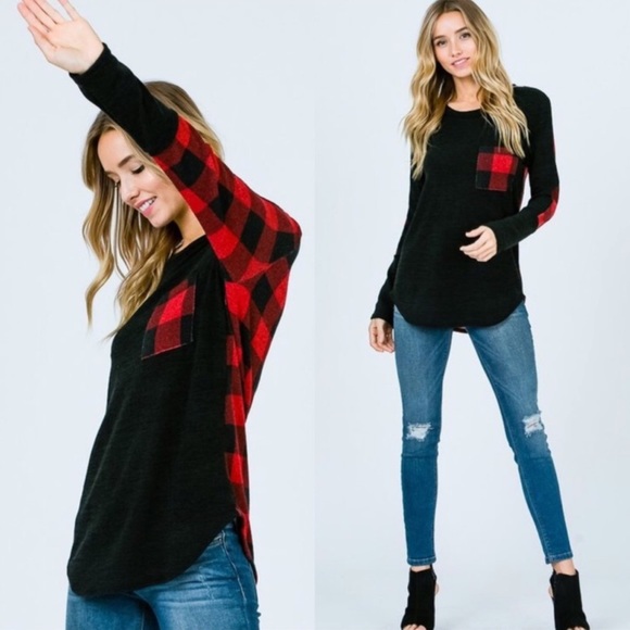 Made in USA Plaid Back Top - Picture 2 of 4